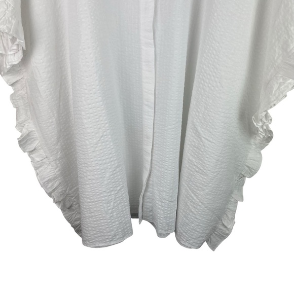 Harshman | Darcy White Seersucker Ruffle Top New - Picture 3 of 10